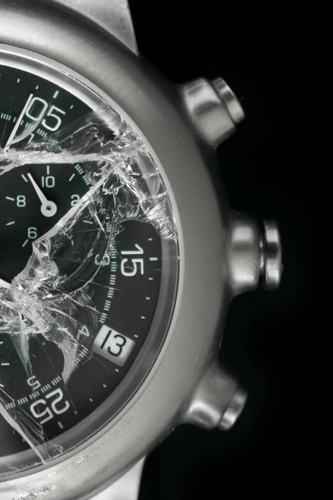 Kapot horloge glas